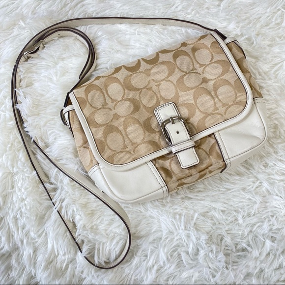 Coach Signature Hadley Field Crossbody Bag White - Picture 2 of 14